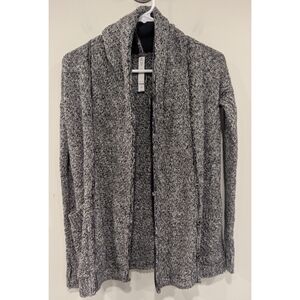 Lululemon Post Practice Knit Cardigan In Ghost Black Size 2
